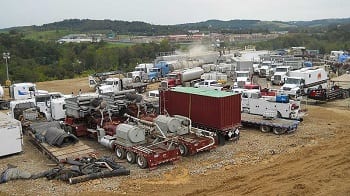 Fracking operation at Marcellus Shale well