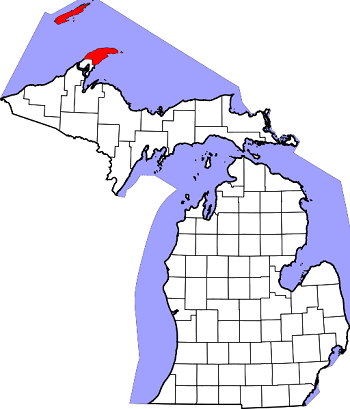 Geothermal Energy - Map showing Keweenaw County