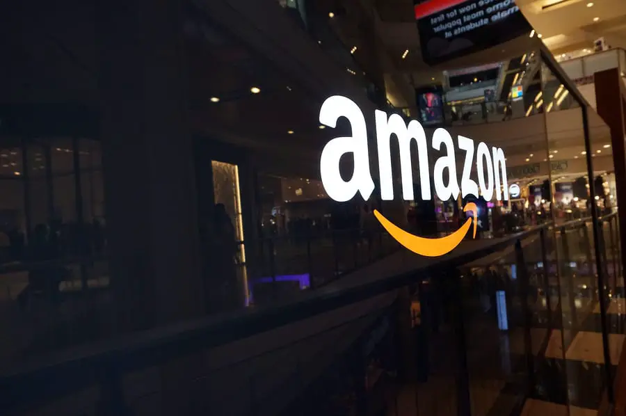 Solar Energy - Amazon Logo On Black Shiny Wall In San Francisco Mall