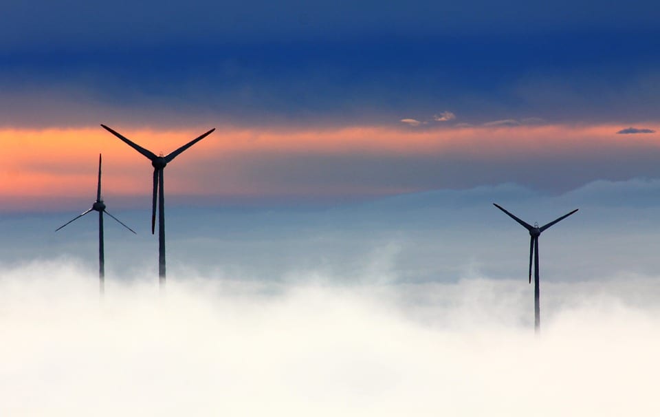 Wind Energy - Turbines in Fog