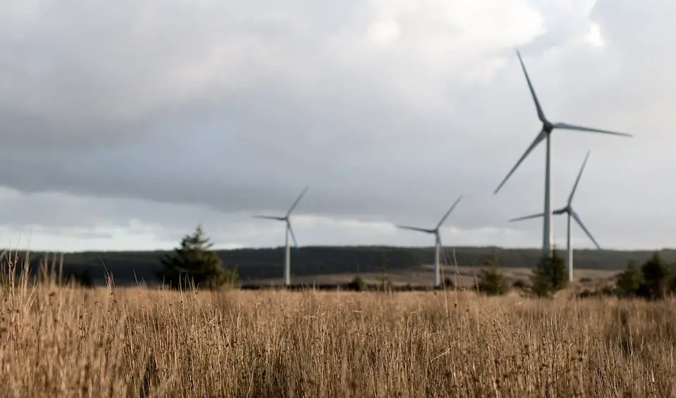 Wind Energy Projects - Wind Turbines in Field