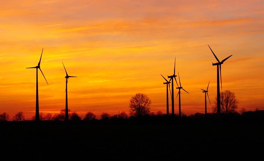 Wind Energy - Wind Turbines at Sunset