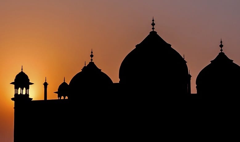 Solar Energy - Sunset Behind Taj Mahal, India