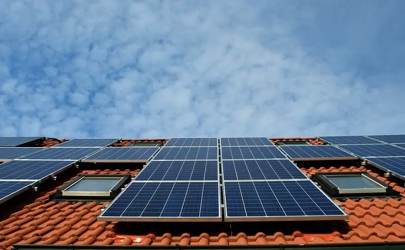 Solar Panels on Rool - Solar Energy reaching toward the sky