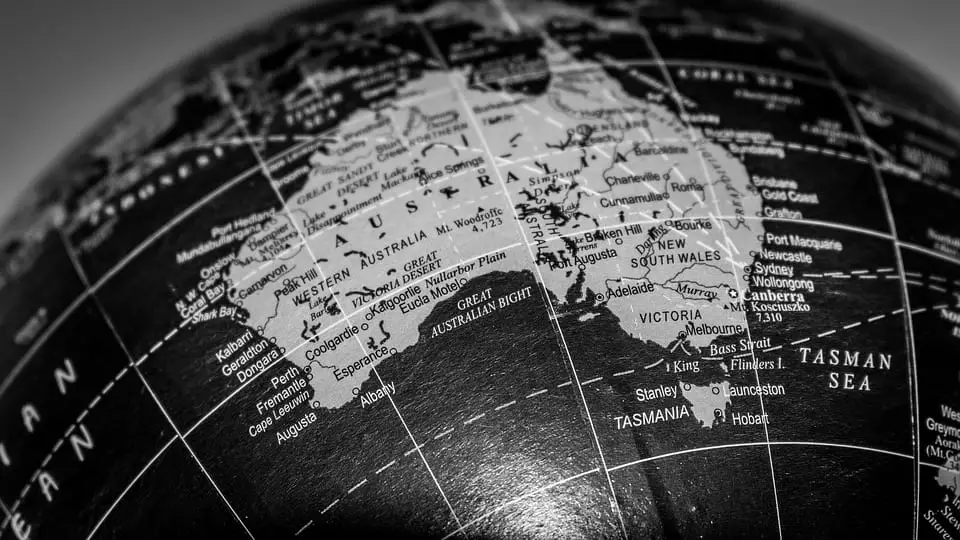 Hydrogen Fuel - Globe showing Australia