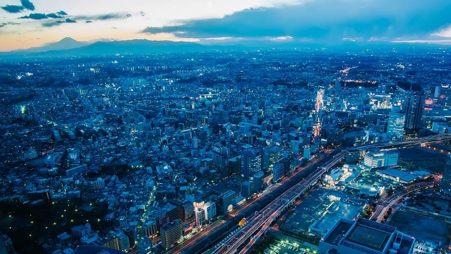 Hydrogen Society - Japanese City at Sunset
