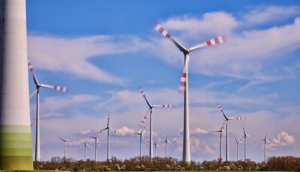 Offshore wind energy - Wind Turbines in Field