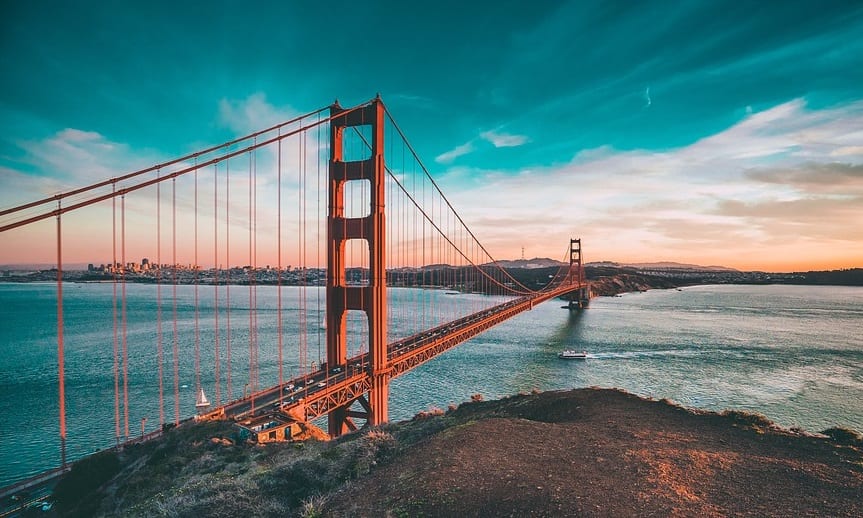 Hydrogen Fuel Cell Ferry - Golden Gate Bridge in San Francisco
