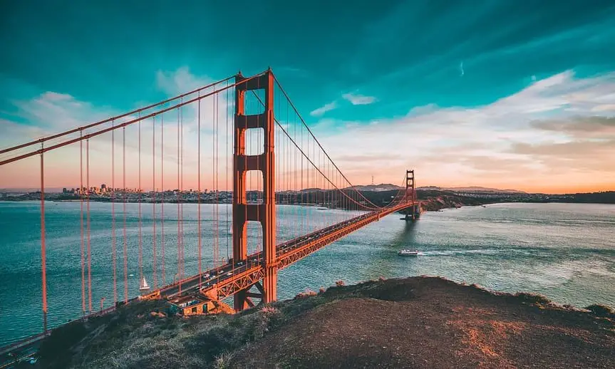 Hydrogen Fuel Cell Ferry - Golden Gate Bridge in San Francisco