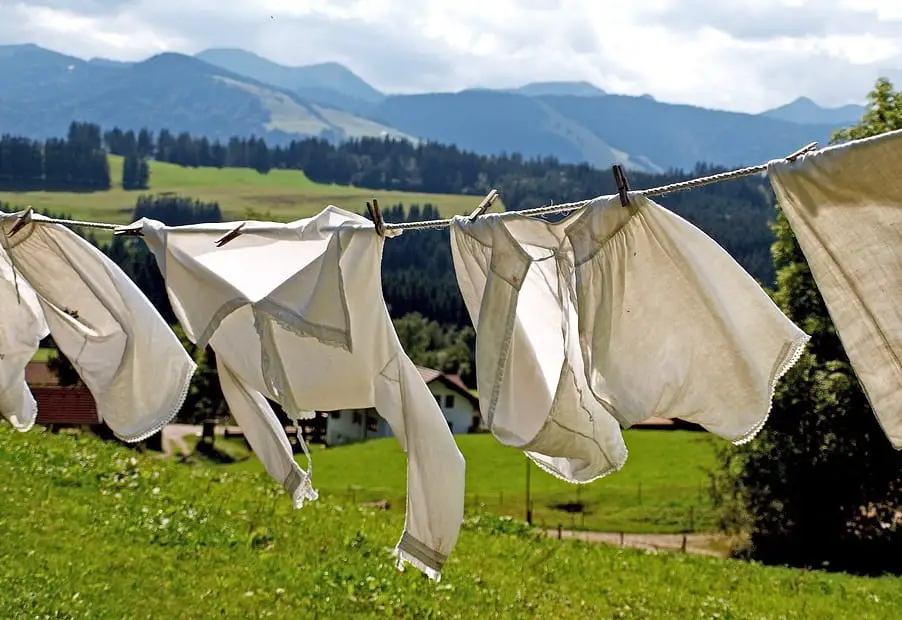 Polymer recycling technology - Clothing - Laundry hanging to dry
