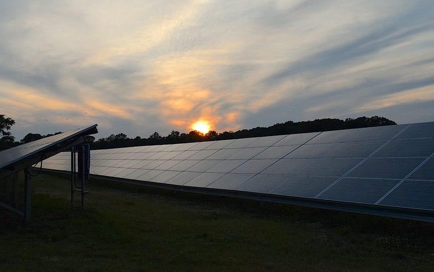 Renewable energy limits - Solar Panel in field