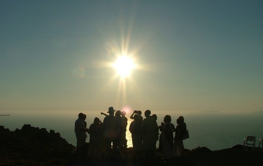 Renewable green island - Tilos Island at Sunset