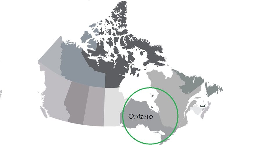 Green Energy Act - Ontario on Map of Canada