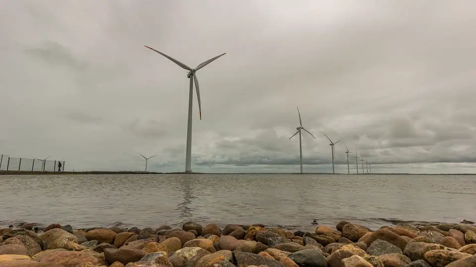 Offshore wind farm - Wind turbines on water