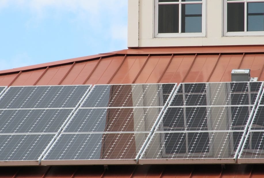 rooftop solar energy - solar panels on house
