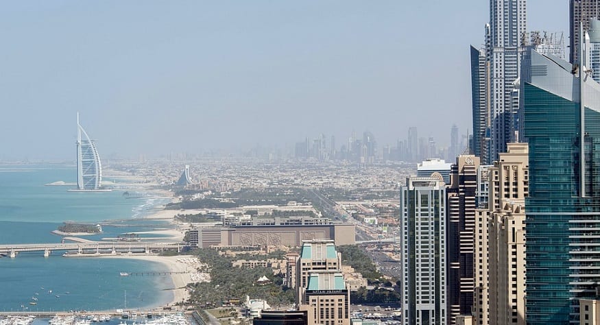 Solar hydrogen production - Dubai cityscape