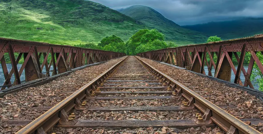 Hydrogen railway - railway line - rail tracks