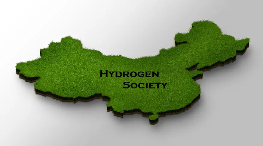 China hydrogen society - map of china - green