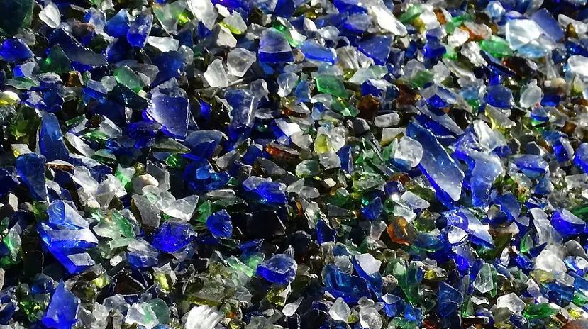 Glass waste - shards of glass