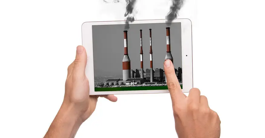 Carbon capture project - coal-fired plant - iPad
