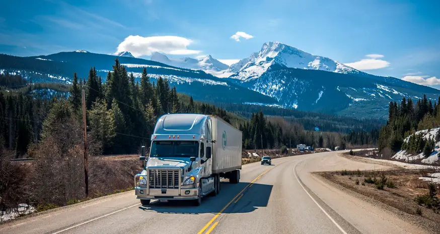 Commercial hydrogen production - transport truck on road