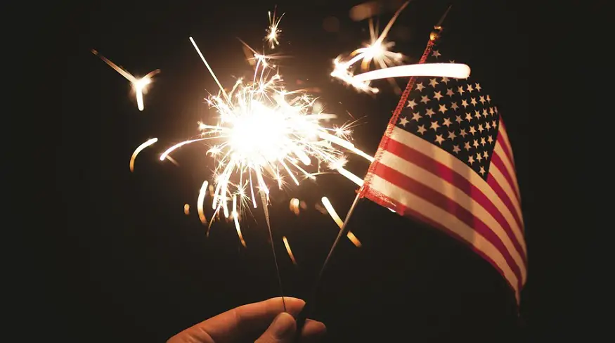 Fireworks pollution - American flag - sparkler