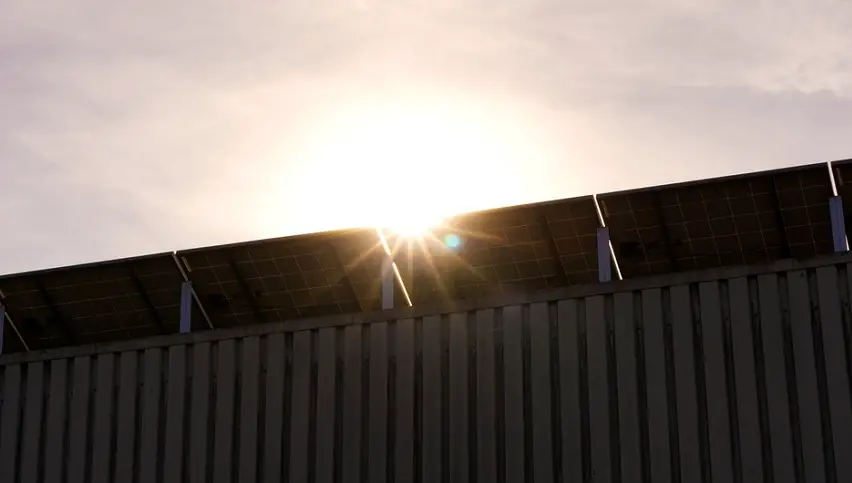 Solar forecasting - Sun reflecting off solar panel system