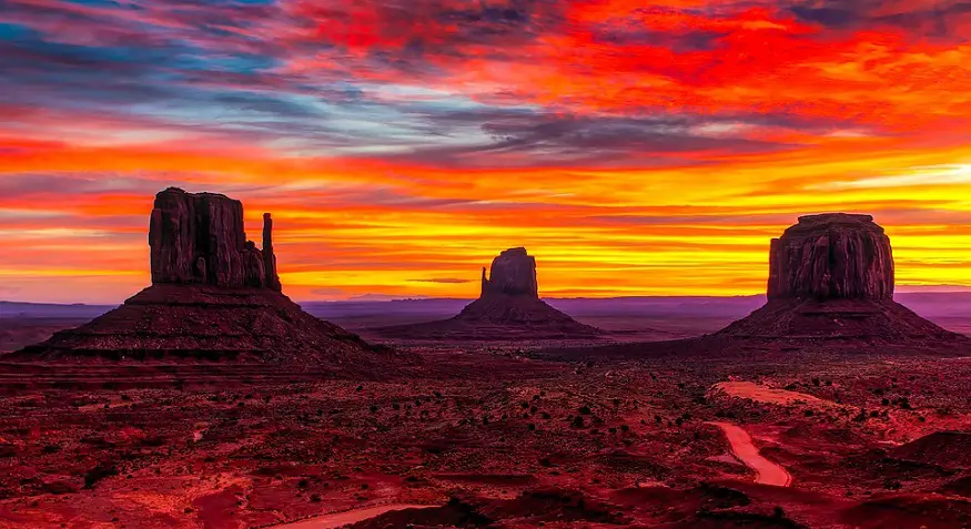 Utah clean power storage - Monument Valley in Utah at sunset