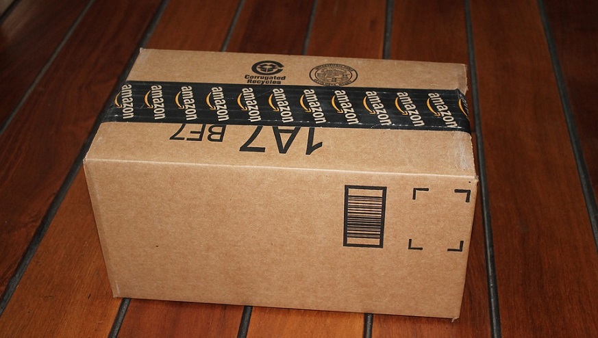 Amazon plastic packaging - Amazin parcel in cardboard box