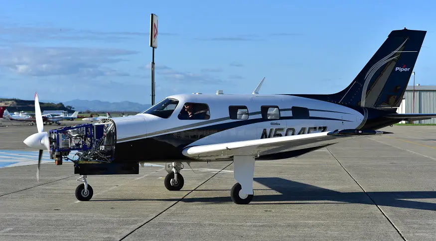 Hydrogen airplane - ZeroAvia prototype shown here powering a 6-seat Piper M-Class aircraft