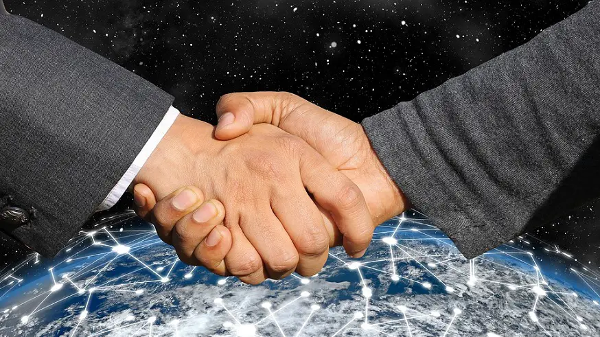 Renewable hydrogen and fuel cells partnership - handshake - business