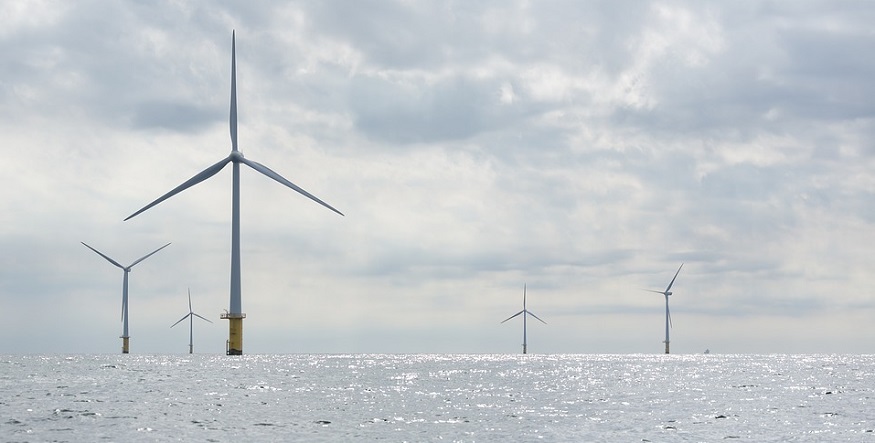 renewable hydrogen production - offshore wind turbines in the North Sea