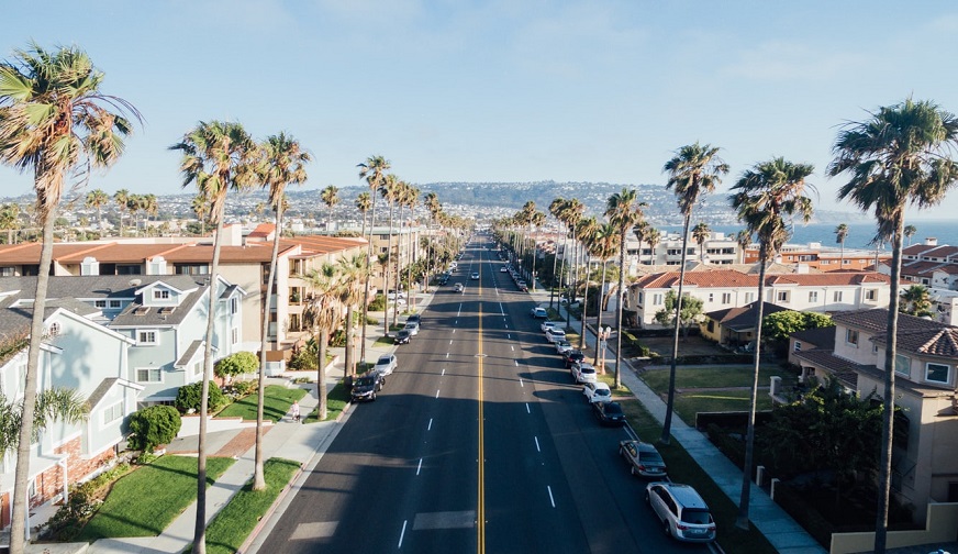 Recycled plastic roads - street in California