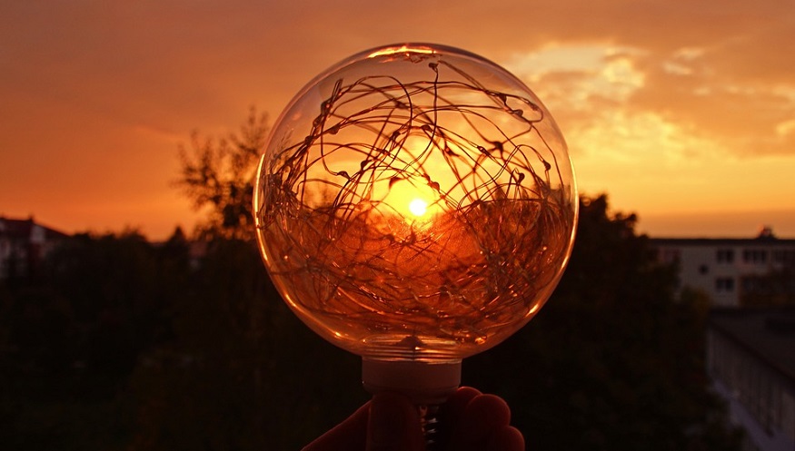 Solar Tubes - Image of light bulb and sunlight