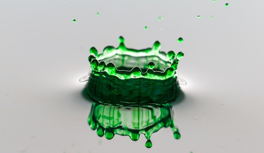 Green ammonia project - splash of green liquid