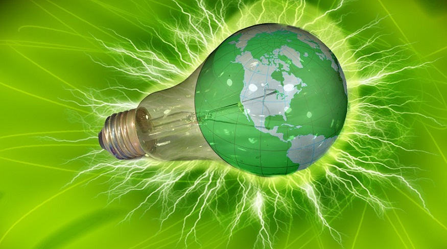 NuScale Power Module - light bulb - green background - globe