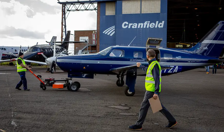 Zero emission airplanes - ZeroAvia Plane leaving hanger