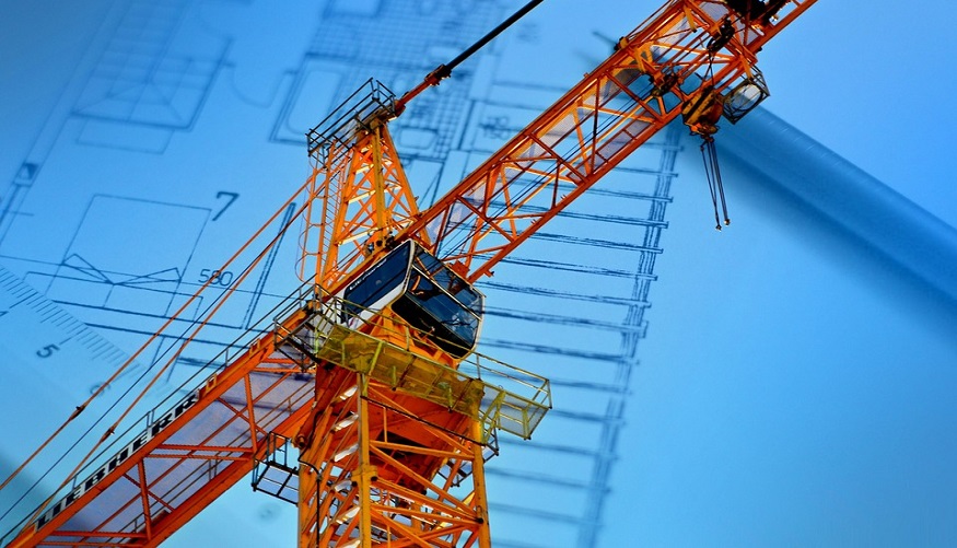 Hydrogen fuel production plant - Construction crane - building plans -