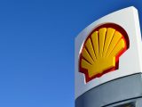 Fuel cells for ships - Shell logo at gas station