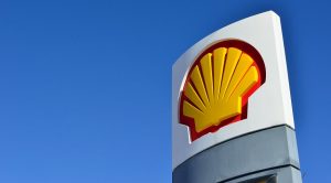 Fuel cells for ships - Shell logo at gas station