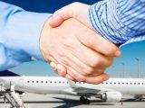 H2 storage - business partnership - handshake - airplane