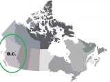 Hydrogen strategy - Map of Canada with B.C. highlighted