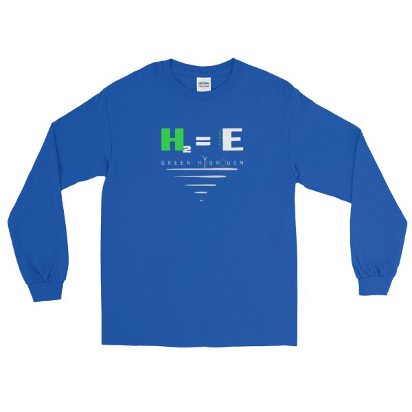 H2 = Clean Green Hydrogen Men’s Long Sleeve Shirt 2