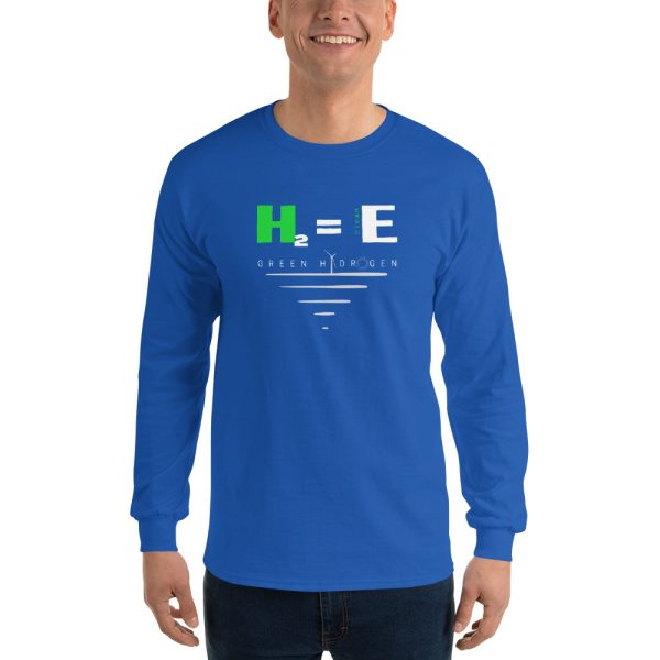H2 = Clean Green Hydrogen Men’s Long Sleeve Shirt 6
