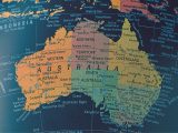 Hydrogen fuel cell company - Australia on globe