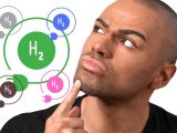 hydrogen fuel - Man thinking, H2 colors
