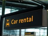 Hydrogen fuel station - Car Rental sign in airport