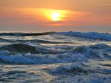 Hydrogen from seawater - ocean at sunset