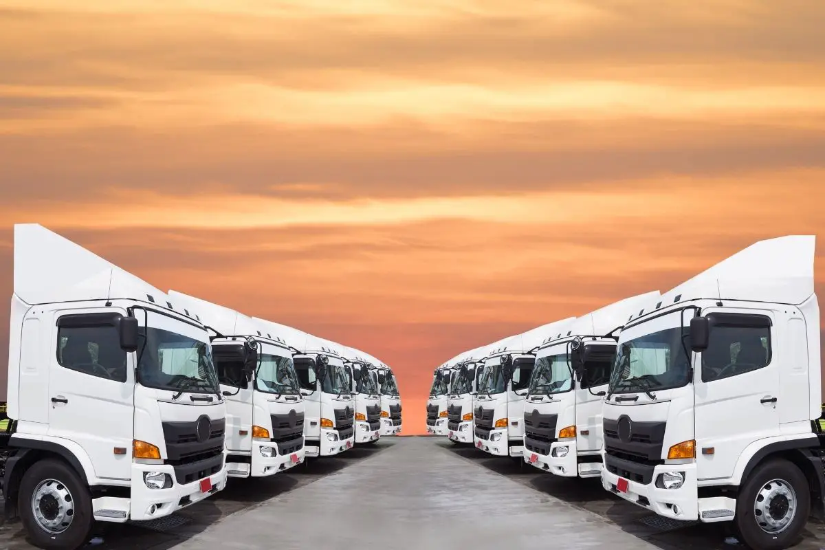 Hydrogen truck - row of trucks