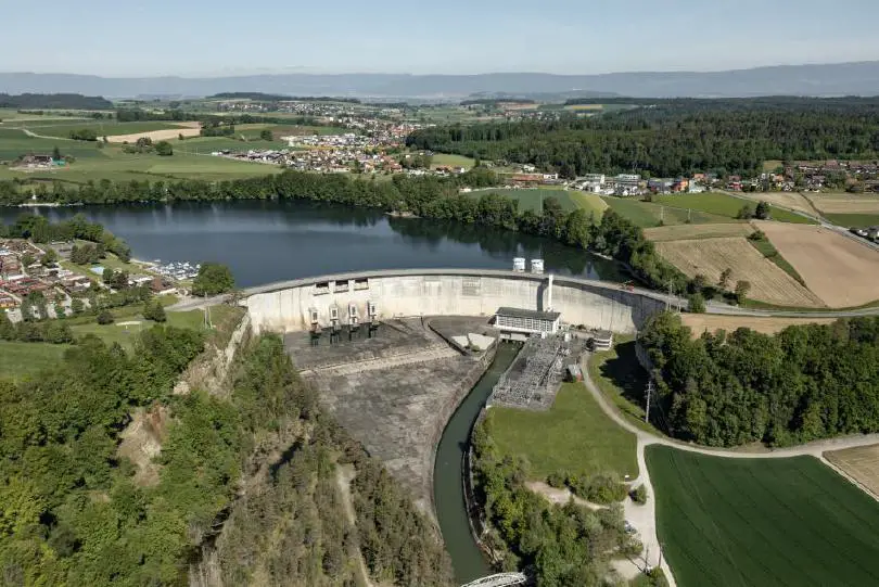 Schiffenen Dam in Fribourg Groupe E - Green hydrogen